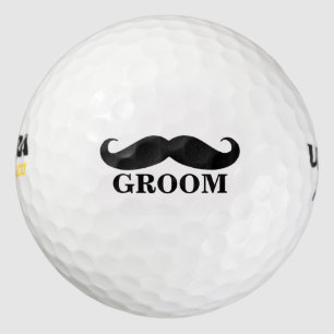 Pelotas De Golf Groom Mustache Wedding Favorece la personalización
