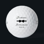 Pelotas De Golf Groomsman Black Bow Tie<br><div class="desc">These golf balls are a great favor for the groomsmen in your wedding. They feature a black bow tie with the groomsman's name above it in a modern script font and the word Groomsman along with the wedding date below. They'd be great for a bachelor party or weekend. The job...</div>