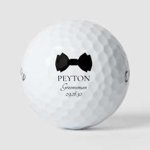 Pelotas De Golf Groomsman Black Bow Tie