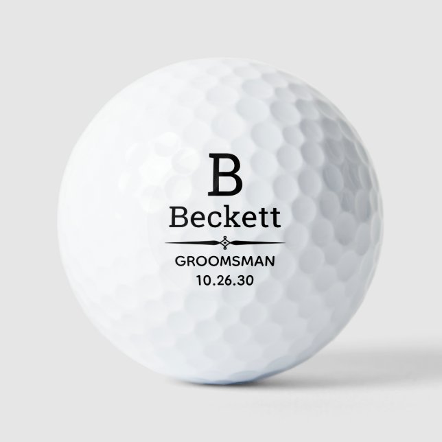Pelotas De Golf Groomsman Monogrammed (Anverso)
