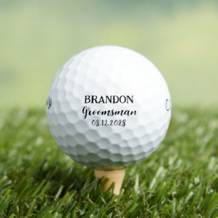 Pelotas De Golf Groomsmen Boda Typografía moderna