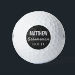 Pelotas De Golf Groomsmen moderna tipografía favorece la boda<br><div class="desc">¡Para el novio al que le gusta jugar al golf! Estas pelotas de golf son el favor o regalo perfecto para los golfistas de su boda, ya sea para su fiesta de soltero o para su día de boda. Personalice cada pelota de golf con el nombre de cada jugador y...</div>