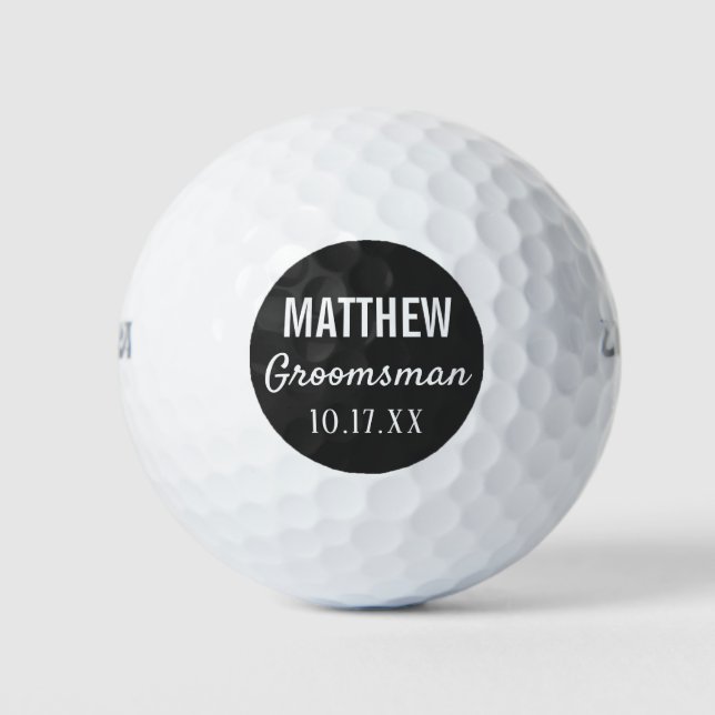 Pelotas De Golf Groomsmen moderna tipografía favorece la boda (Anverso)