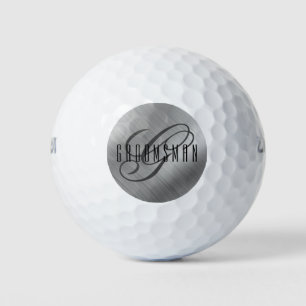 Pelotas De Golf Groomsmen personalizado cepillado de plata