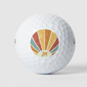 Pelotas De Golf Groovy grunge estilo retro diseño del sol