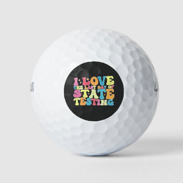 Pelotas De Golf Groovy Me Encanta El Último Día De Prueba De Estad (Anverso)