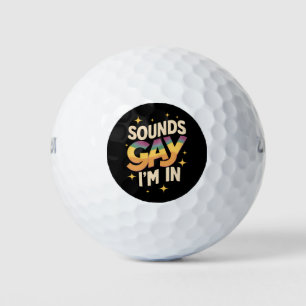 Pelotas De Golf Groovy suena gay Estoy en el orgullo LGBT arcoiris