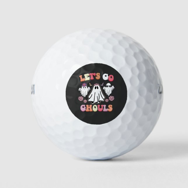 Pelotas De Golf Groovy Vamos Ghouls Halloween Ghost Retro (Anverso)