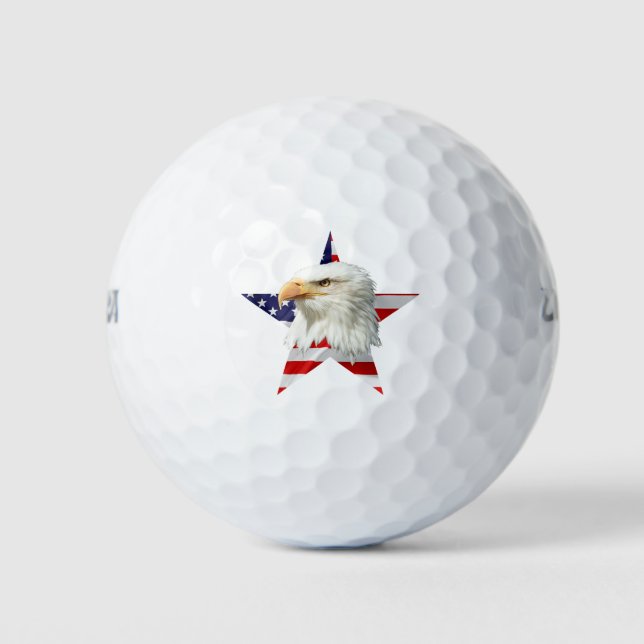 Pelotas De Golf Guay Eagle, el patriota de la bandera estadouniden (Anverso)