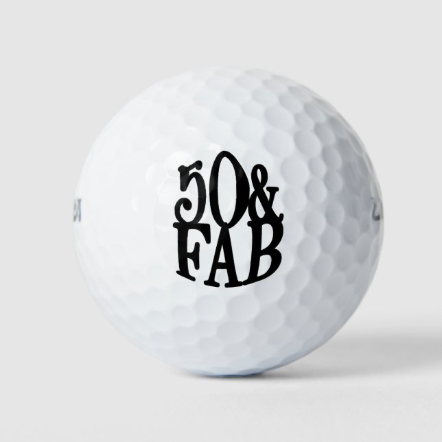 Pelotas De Golf Guay Elegant Fun 50 y FAB Cumpleaños (Anverso)