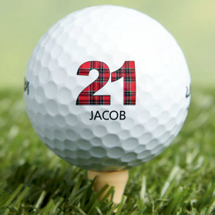 Pelotas De Golf Guay Golfer Gift 21º cumpleaños diseño de yeso roj