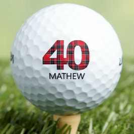 Pelotas De Golf Guay Golfer Gift 40º cumpleaños diseño de yeso roj