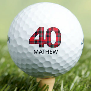 Pelotas De Golf Guay Golfer Gift 40º cumpleaños diseño de yeso roj