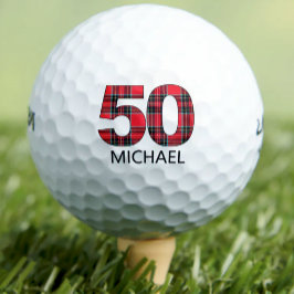 Pelotas De Golf Guay Golfer Gift 50th Birthday diseño de yeso rojo