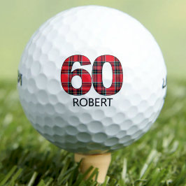 Pelotas De Golf Guay Golfer Gift 60th Birthday diseño de yeso rojo