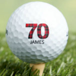 Pelotas De Golf Guay Golfer Gift 70th Birthday diseño de yeso rojo<br><div class="desc">Guay Golfer Gift 70th Birthday diseño de yeso rojo 70 Golf Balls. ¡Celebra el 70 aniversario con un toque de estilo atemporal! Esta bola de golf personalizado presenta un audaz "70" en un patrón clásico rojo y negro de yeso, con la opción de personalizar con un nombre debajo. Perfecto para...</div>