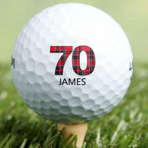 Pelotas De Golf Guay Golfer Gift 70th Birthday diseño de yeso rojo