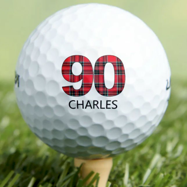 Pelotas De Golf Guay Golfer Gift 90th Birthday diseño de yeso rojo (Subido por el creador)