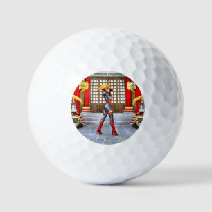 Pelotas De Golf Guerrera asiática doncella fantasía samurái obra d