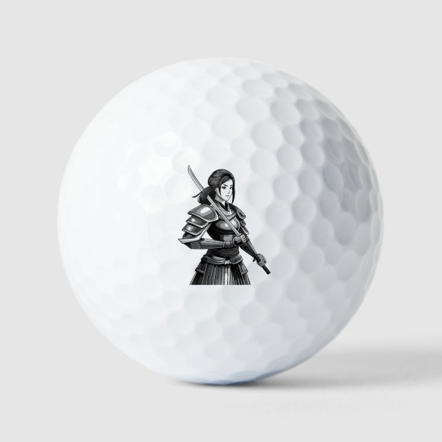 Pelotas De Golf Guerrera samurái japonesa - mujer (Anverso)