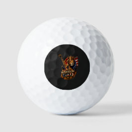 Pelotas De Golf Guerrero Papá León Bandera Americana Guitarra
