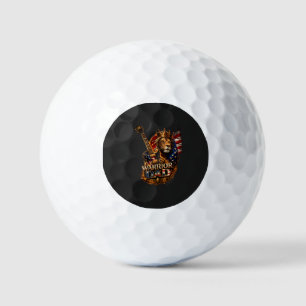 Pelotas De Golf Guerrero Papá León Bandera Americana Guitarra 