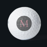 Pelotas De Golf Guión femenino rosado de Rubor gris monograma<br><div class="desc">Personalizado Monograma Rubor Gris rosa Elegante Girly Nombre de bola de golf personalizado</div>