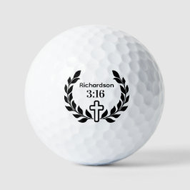 Pelotas De Golf Guión moderno Minimalista 3:16 con cruz