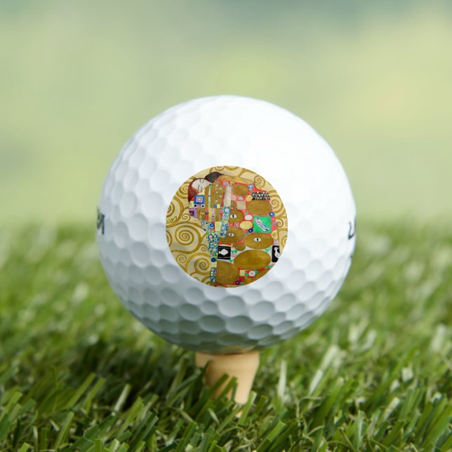 Pelotas De Golf Gustav Klimt Fulfillment Nouveau Couple (Camiseta in situ)