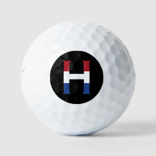 Pelotas De Golf H Monograma sobrepuesto en la bandera de la LND en