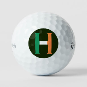 Pelotas De Golf H Monograma sobrepuesto sobre la bandera irlandesa
