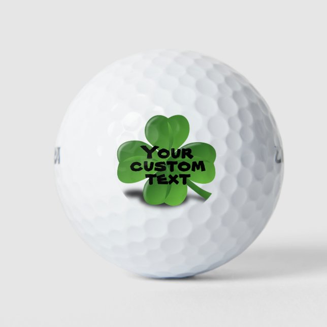 Pelotas De Golf Haga su propia fiesta de St Patricks Day Shamrock  (Anverso)