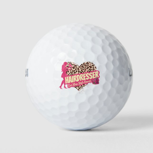 Pelotas De Golf Hairdresser Leopard Hair Hustler Hairstylist (Anverso)