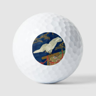 Pelotas De Golf Halcón Blanco Japonés Antiguo Arte G.A. Audsley