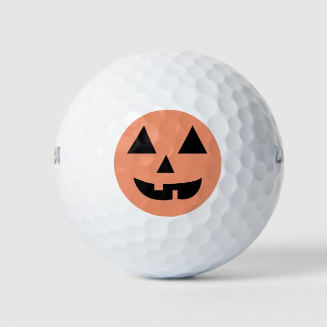 Pelotas De Golf Halloween de la cara de calabaza (Anverso)