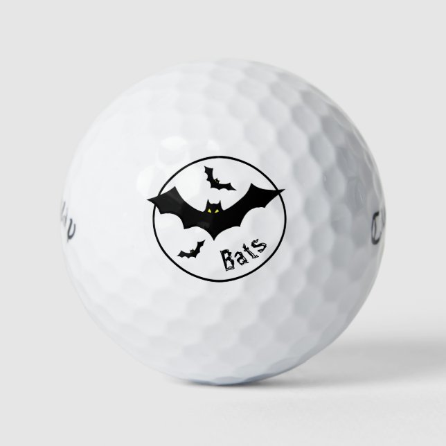 Pelotas De Golf Halloween Sencillo Flying Bats Silhouettes Black (Anverso)