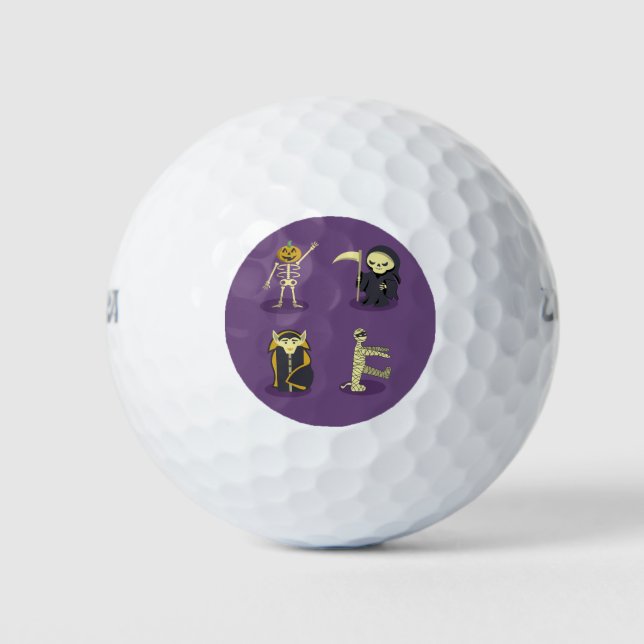 Pelotas De Golf Halloween Skeleton Dracula Mummy Grim Reaper (Anverso)