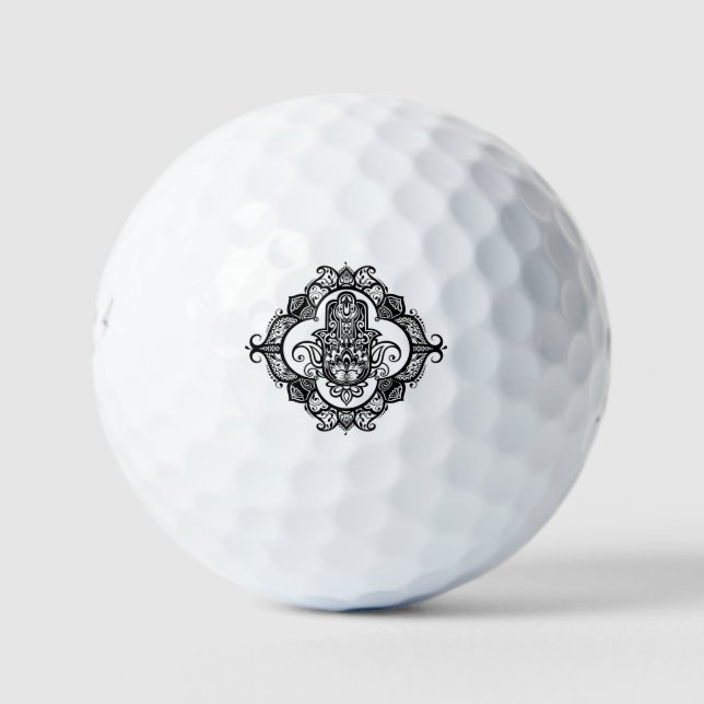 Pelotas De Golf Hamsa con adornos étnicos (Anverso)