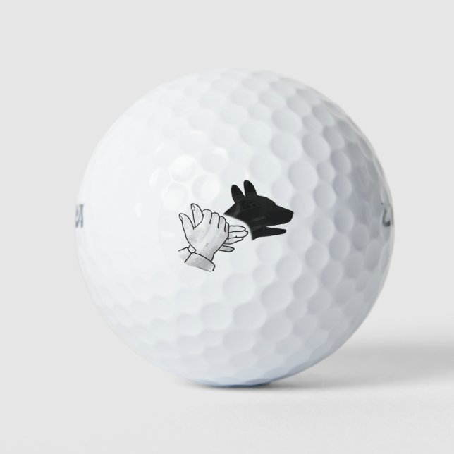 Pelotas De Golf Hand Silhouette Dog (Anverso)