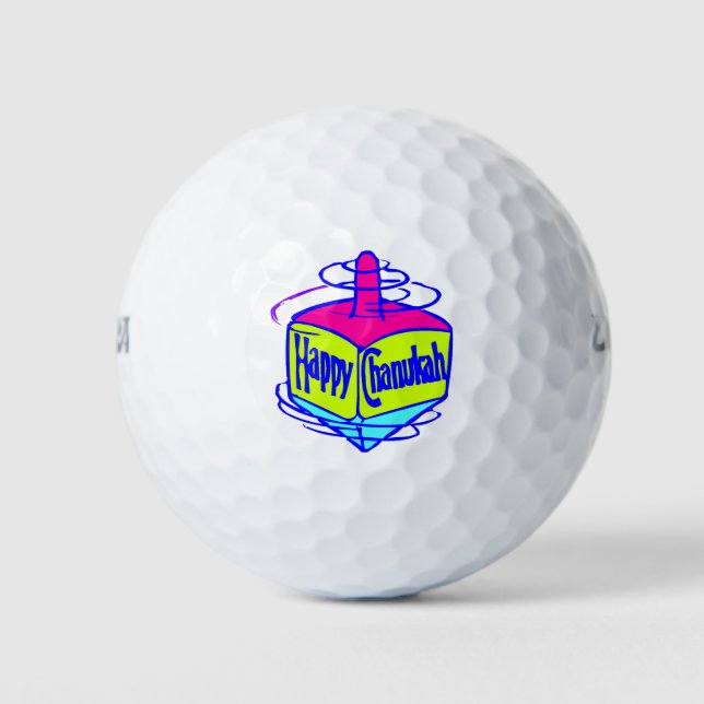 Pelotas De Golf Hanukkah Dreidel (Anverso)