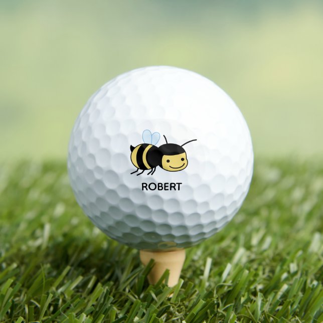 Pelotas De Golf Happy Bee Custom Name (Camiseta in situ)