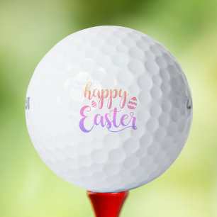 Pelotas De Golf Happy Easter Multi-Colored Easter Egg Typography