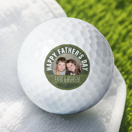 Pelotas De Golf Happy Father's Day - Custom Photo Template - olive
