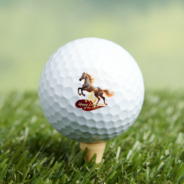 Pelotas De Golf Happy Lunar New Year Majestic Golden Horse  (Camiseta in situ)