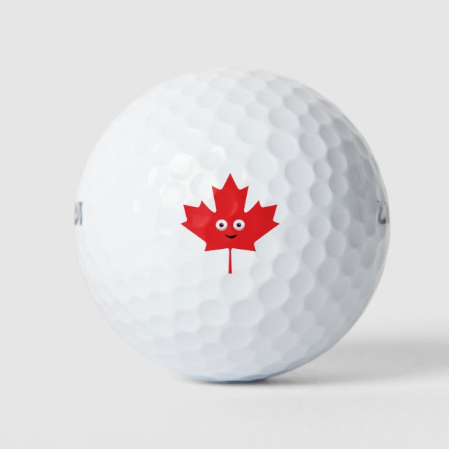 Pelotas De Golf Happy Maple Leaf (Anverso)