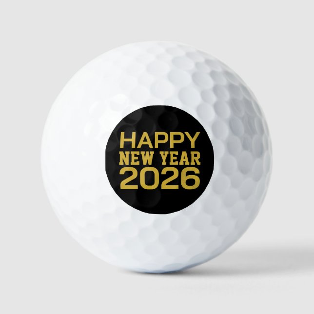 Pelotas De Golf Happy New Year 2026 T-Shirt (Anverso)