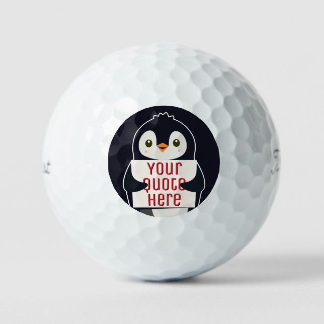Pelotas De Golf Happy penguin holding a sign to personalize (Anverso)