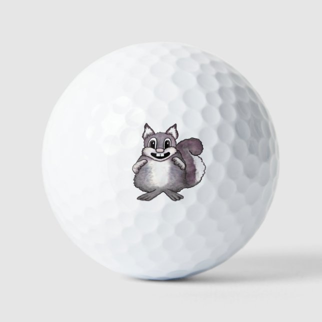 Pelotas De Golf Happy Squirrel Cartoon Drawing  (Anverso)
