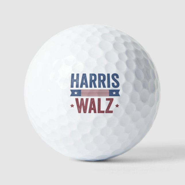 Pelotas De Golf Harris Walz 2024 Elecciones Kamala Tim Waltz Améri (Anverso)