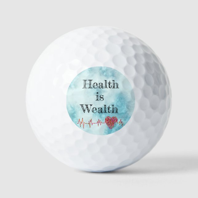 Pelotas De Golf Health Is Wealth Golf Balls (Anverso)
